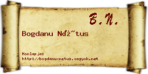 Bogdanu Nétus névjegykártya